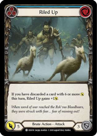 Riled Up (Blue) (CRU018) (1st Edition) Rainbow Foil - Crucible of War