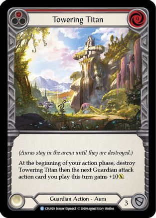 Towering Titan (Red) (CRU029) (1st Edition) Rainbow Foil - Crucible of War