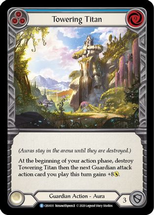 Towering Titan (Blue) Unlimited Edition Rainbow Foil (CRU031) - Crucible of War | Silver Goblin