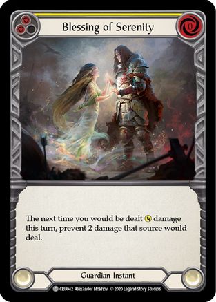 Blessing of Serenity (Yellow) (CRU042) (1st Edition) Rainbow Foil - Crucible of War