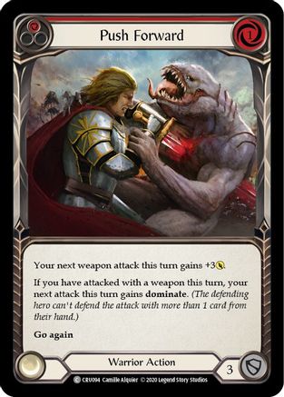 Push Forward (Red) 1st Edition Rainbow Foil (CRU094) - Crucible of War