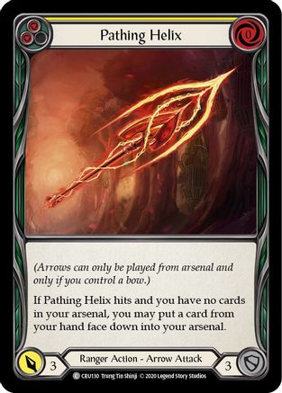 Pathing Helix (Yellow) (CRU130) 1st Edition Rainbow Foil - Crucible of War