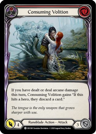 Consuming Volition (Red) (CRU148) 1st Edition Rainbow Foil - Crucible of War
