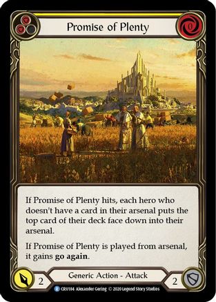 Promise of Plenty (Yellow) Unlimited Edition Rainbow Foil (CRU184) - Crucible of War | Silver Goblin