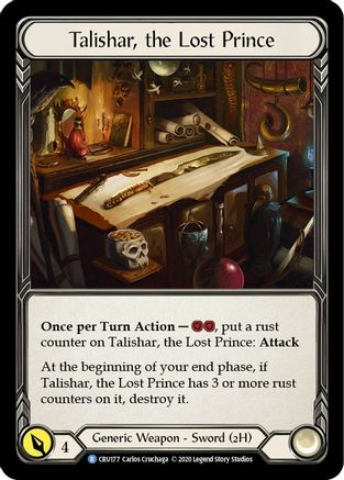 Talishar, the Lost Prince (CRU177) (1st Edition) Cold Foil - Crucible of War