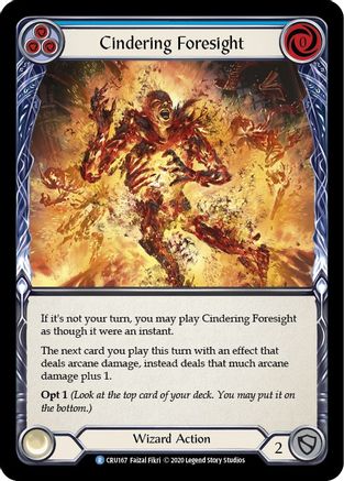 Cindering Foresight (Blue) (CRU167) - Crucible of War 1st Edition Rainbow Foil