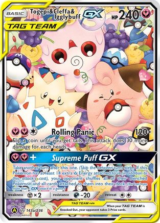 Togepi & Cleffa & Igglybuff GX (143a) Holofoil - Cosmic Eclipse