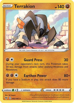 Terrakion (092/185) [Sword & Shield: Vivid Voltage] | Silver Goblin