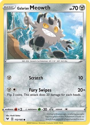 Galarian Meowth (112) - Vivid Voltage