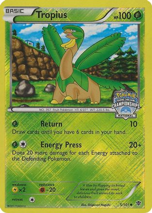 Tropius - 5/101 (National Championships) (5) Reverse Holofoil - League & Championship Cards