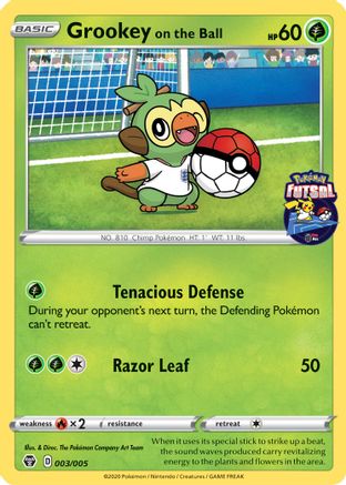 Grookey on the Ball - 003/005 (Pokemon Futsal) (3) - Miscellaneous Cards & Products