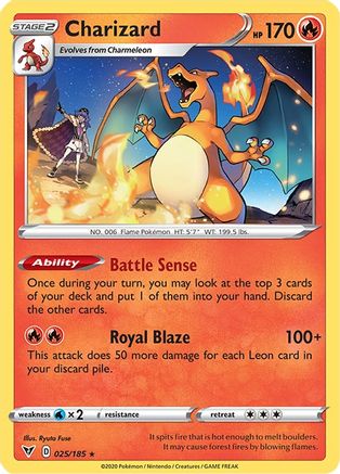 Charizard - 25/185 (Cracked Ice Holo) (25) Holofoil - Deck Exclusives