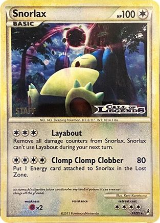 Snorlax - 33/95 (Prerelease) [Staff] (33) Holofoil - Nintendo Promos