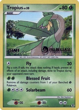 Tropius (52/111) (Staff Prerelease Promo) [Nintendo: Black Star Promos] | Silver Goblin