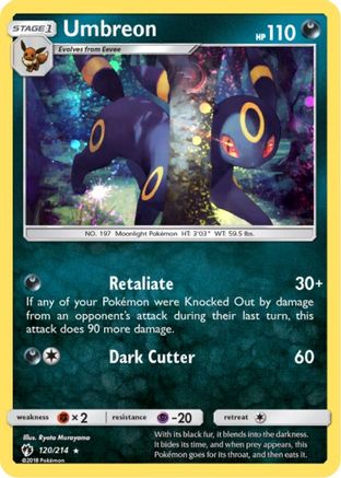 Umbreon (120/214) (Cosmos Holo) (Blister Exclusive) [Sun & Moon: Lost Thunder] | Silver Goblin