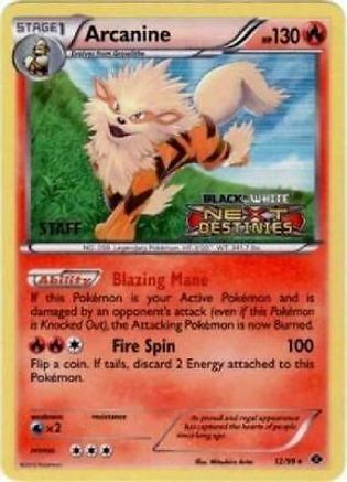Arcanine - 12/99 (Prerelease) [Staff] (12) Holofoil - Black and White Promos
