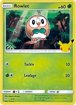 Rowlet - 7/25 (7) - McDonalds 25th Anniversary Promos