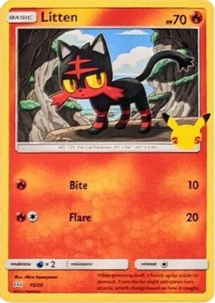 Litten (15/25) [McDonald's 25th Anniversary] | Silver Goblin