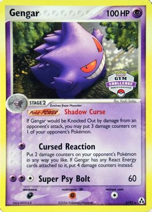 Gengar - 5/92 (Gym Challenge) (5) - League & Championship Cards