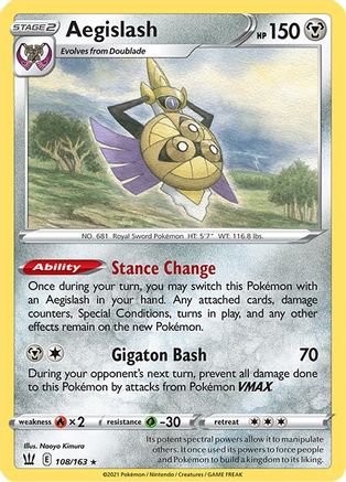 Aegislash (108) (108) Reverse Holofoil - SWSH05 Battle Styles
