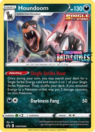 Houndoom (SWSH090) (Prerelease Promo) [Sword & Shield: Black Star Promos] | Silver Goblin