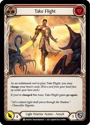 Take Flight (Red) [MON054-RF] (Monarch)  1st Edition Rainbow Foil | Silver Goblin