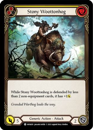 Stony Woottonhog (Yellow) 1st Edition Rainbow Foil (MON285) - Monarch | Silver Goblin