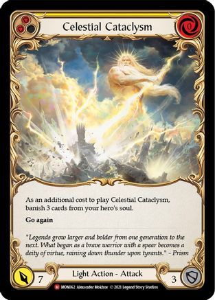 Celestial Cataclysm (MON062) - Monarch Unlimited Edition Rainbow Foil | Silver Goblin