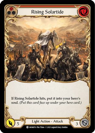 Rising Solartide (Red) (MON078) - Monarch Unlimited Edition Rainbow Foil | Silver Goblin