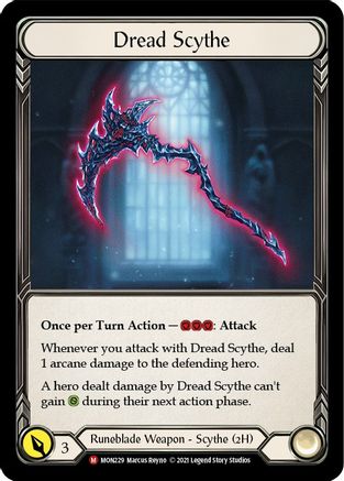 Dread Scythe Unlimited Edition Rainbow Foil (MON229) - Monarch | Silver Goblin