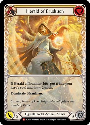 Herald of Erudition (Extended Art) 1st Edition Rainbow Foil (MON004) - Monarch