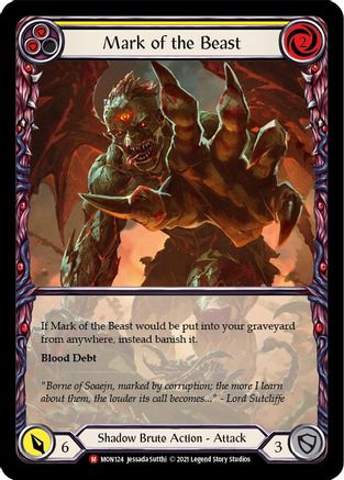 Mark of the Beast (Extended Art) (MON124) - Monarch 1st Edition Rainbow Foil | Silver Goblin