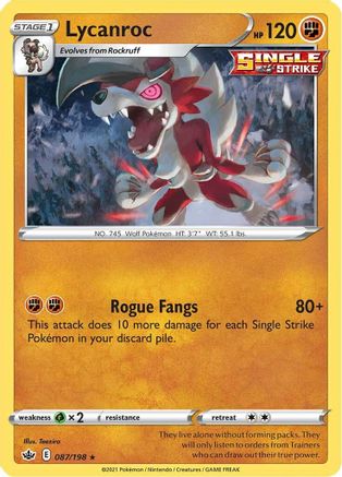 Lycanroc (87) Holofoil - Chilling Reign