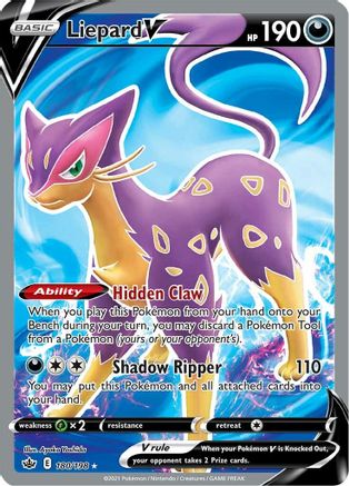 Liepard V (Full Art) (180) Holofoil - Chilling Reign