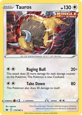Tauros (115) Holofoil - Chilling Reign