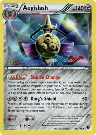 Aegislash - 86/146 (Prerelease) [Staff] (86) Holofoil - XY Promos