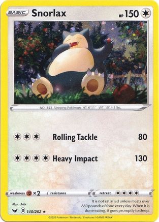 Snorlax (140/202) (Cosmos Holo) [Sword & Shield: Base Set] | Silver Goblin