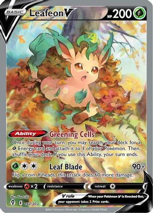Leafeon V (Alternate Full Art) (167) Holofoil - Evolving Skies