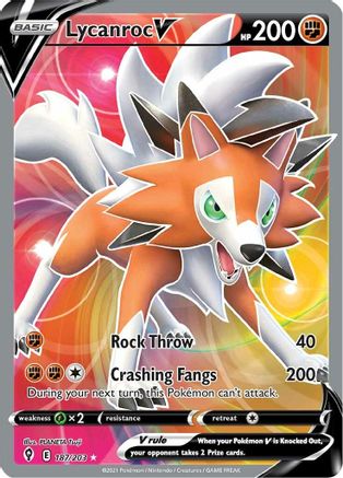 Lycanroc V (Full Art) (187) Holofoil - Evolving Skies