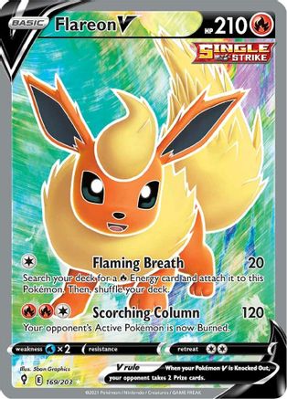 Flareon V (Full Art) (169) Holofoil - Evolving Skies
