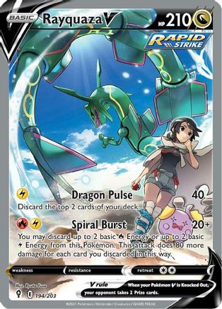 Rayquaza V (Alternate Full Art) (194) Holofoil - Evolving Skies