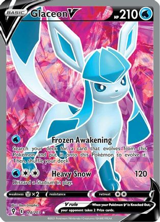 Glaceon V (Full Art) (174) Holofoil - Evolving Skies
