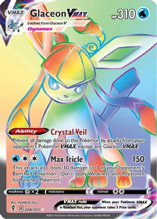 Glaceon VMAX (Secret) (208) Holofoil - Evolving Skies