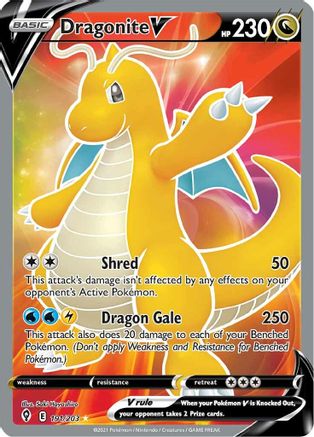 Dragonite V (Full Art) (191) Holofoil - Evolving Skies