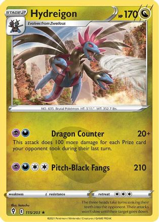 Hydreigon (115/203) [Sword & Shield: Evolving Skies] | Silver Goblin