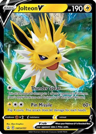 Jolteon V - SWSH151 (SWSH151) Holofoil - SWSH Sword & Shield Promo Cards
