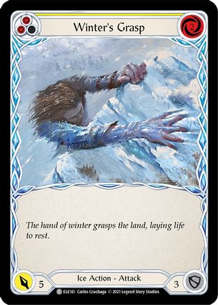 Winter's Grasp (Yellow) Unlimited Edition Rainbow Foil (ELE161) - Tales of Aria | Silver Goblin