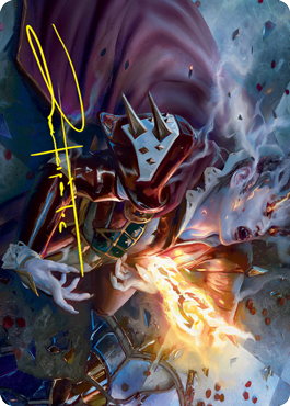 Flame-Blessed Bolt Art Card (Gold-Stamped Signature) [Innistrad: Crimson Vow Art Series] | Silver Goblin