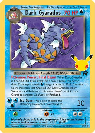 Dark Gyarados (8) Holofoil - Celebrations Classic Collection