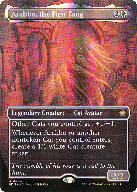 Arahbo, the First Fang (Borderless) (Mana Foil) [Foundations]